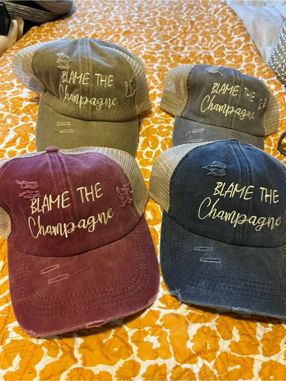 Blame The Champagne Distressed Mesh-Back Cap - Multiple Colors